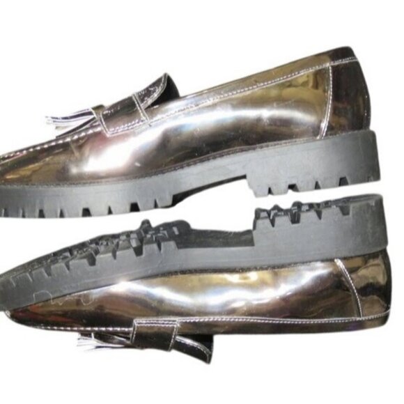 Bandolino Metallic Fillup Loafer Driving Shoe Slip On tassle embellished size 7 - Picture 6 of 8
